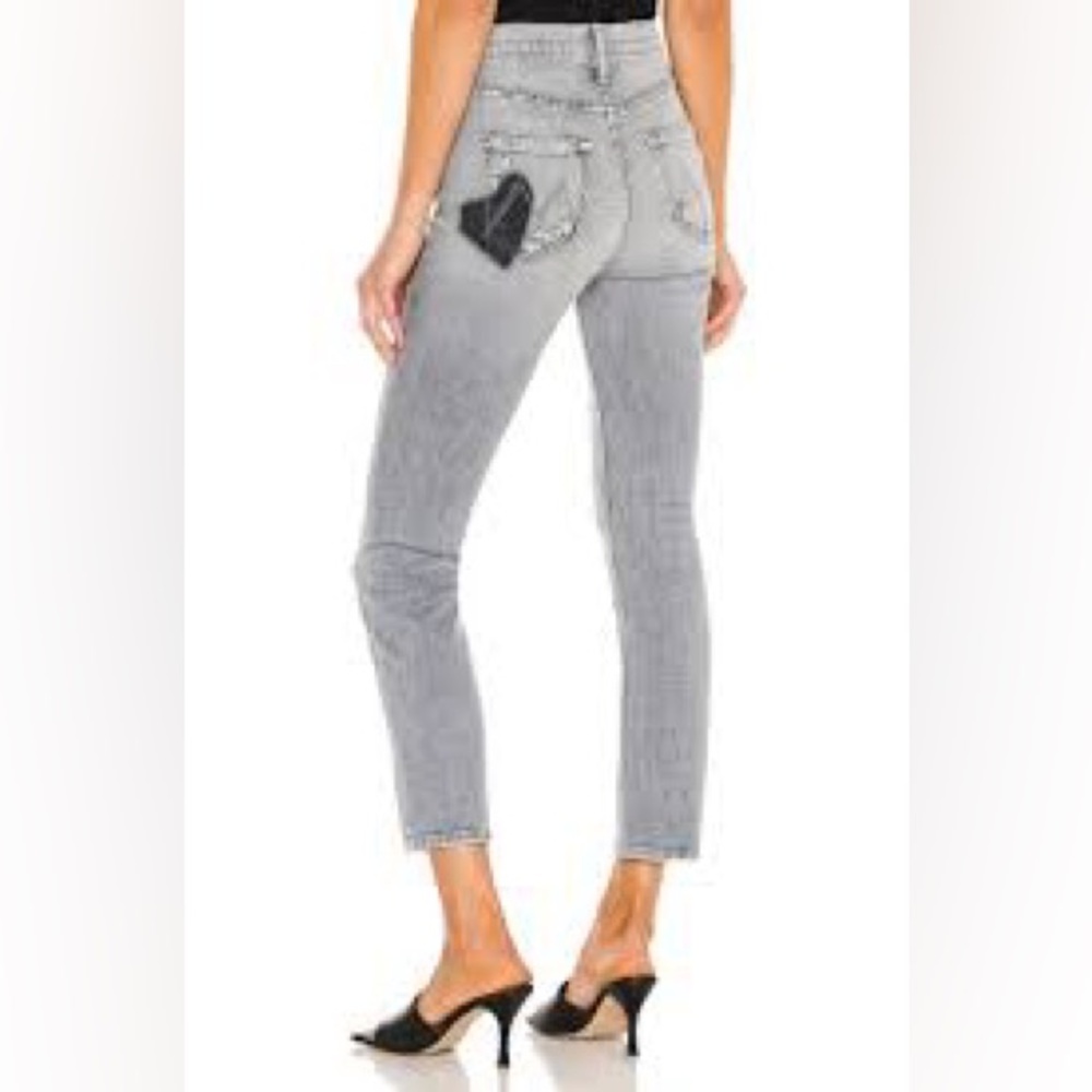 MOTHER denim The Button Fly Dazzler Ankle (Shadows in the Grass)
